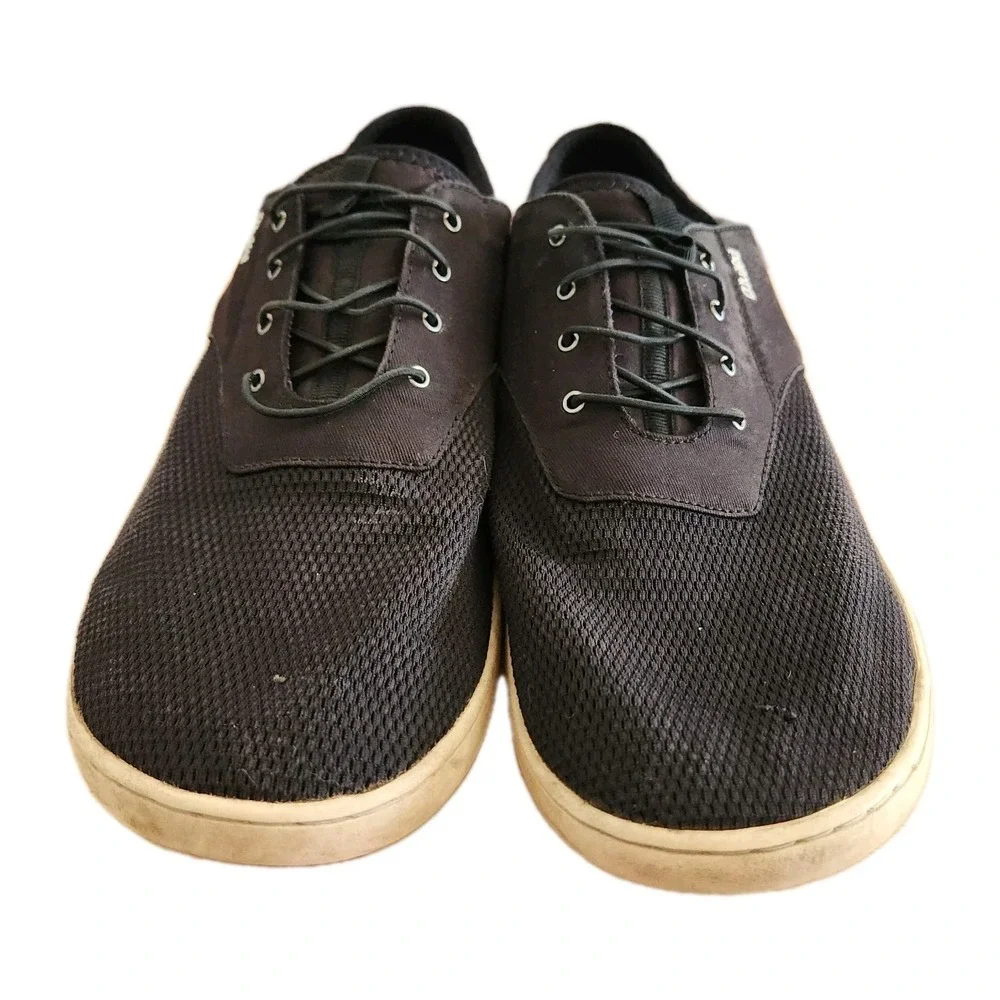 OluKai Nohea Moku Mens Sz‎ 11 Black Mesh Boat Shoes Drop-In Heel Slip-On Loafers